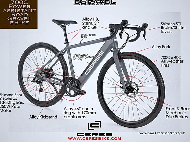 700C Alloy Power Asistant Gravel Bike meet ISO4210/EN15194/UL 2847 Great deal!