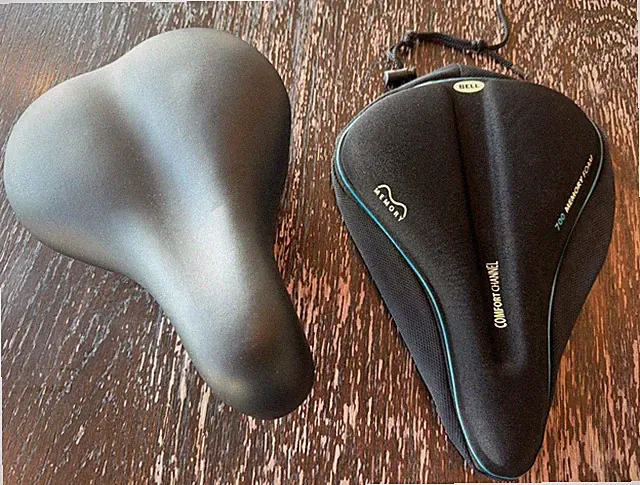 Bike Seat & Cover Comfort Wide Design Memory Foam Black Saddle Bell Anatomical